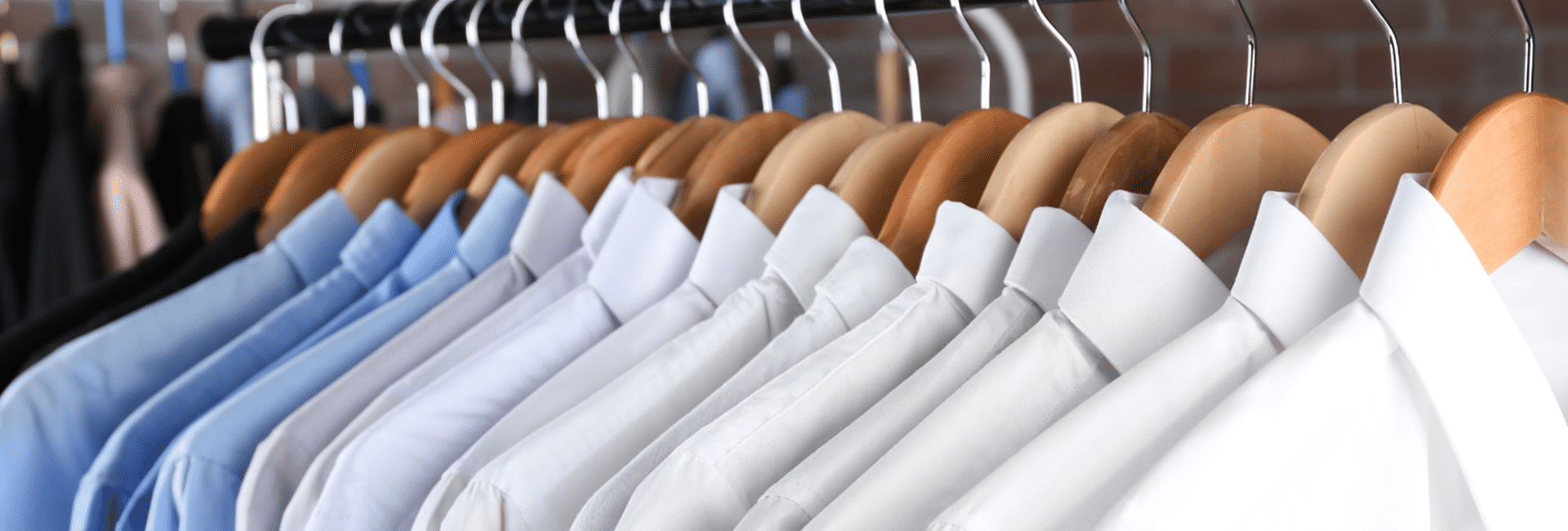 Dry Cleaning Clean Mens Shirts On Rack 1800X900