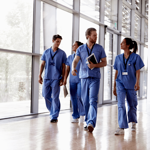 Medical Laundry Hospital Staff In Hall 02 600X600
